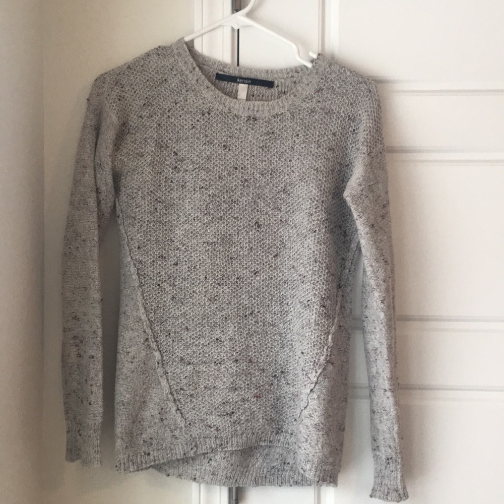 Great grey and maroon sweater!